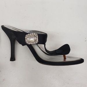 Vero Cuocio, Jeweled Broche Heeled Sandals